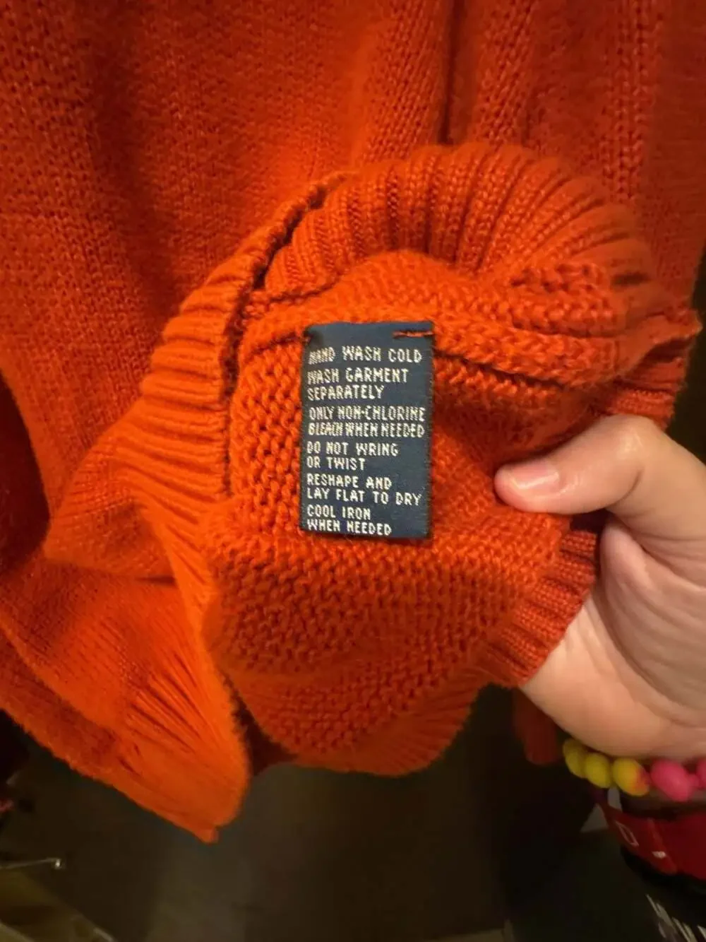 Vintage Polo by Ralph Lauren Men's Orange Crewneck 100% Cotton Knit Sweater